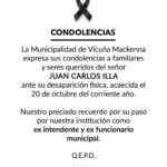 Vicuña Mackenna: Condolencias